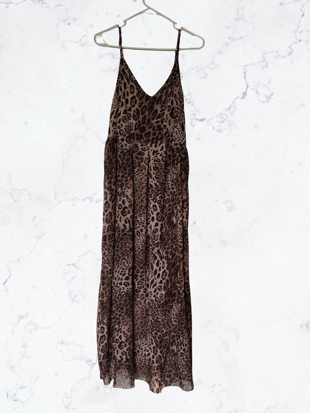Leopard Print Brown Maxi Dress - Elegant Slip Style